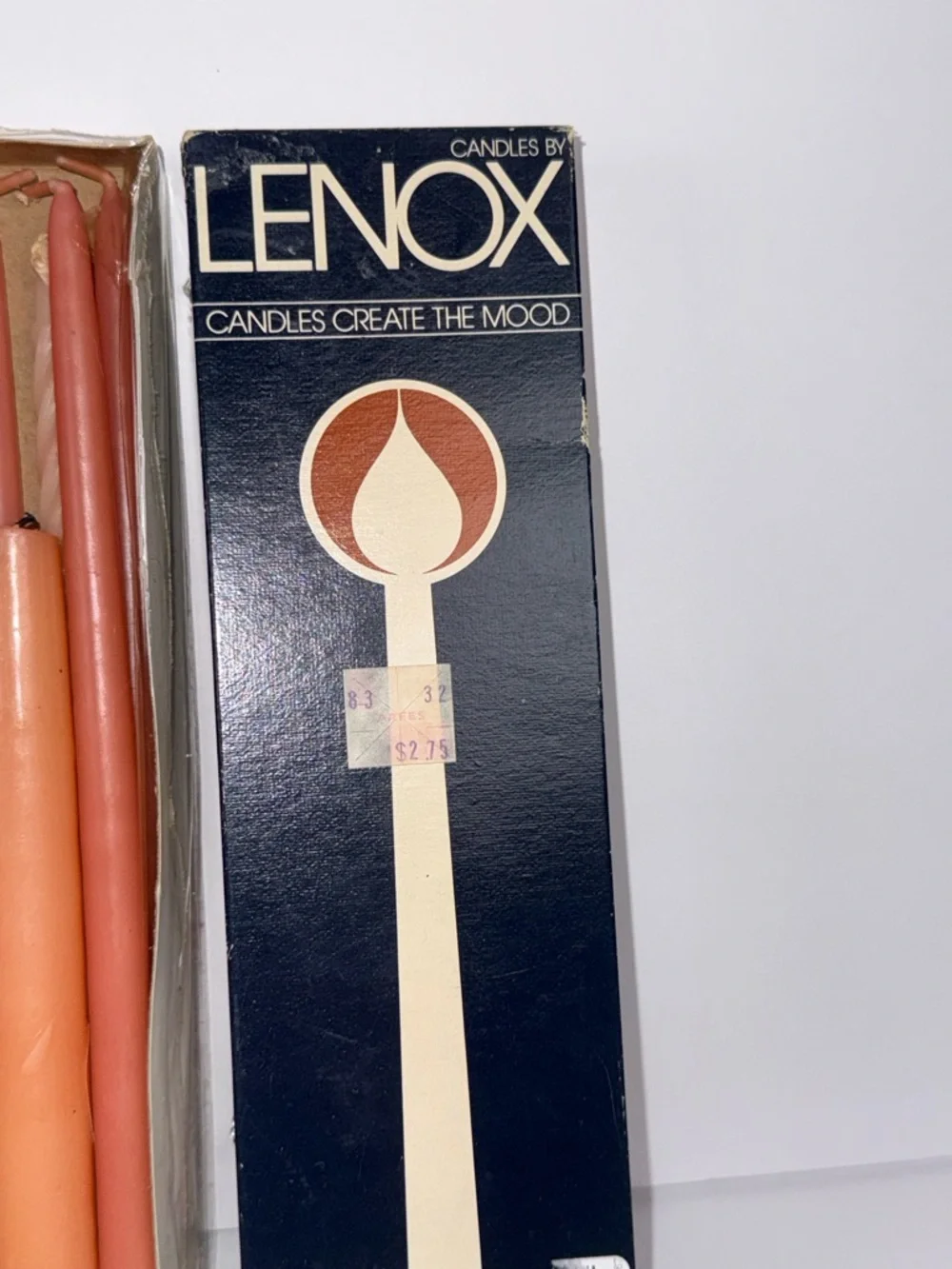 2 Boxes of 1980's Vintage Lenox Candles (Pink/Green/Yellow)